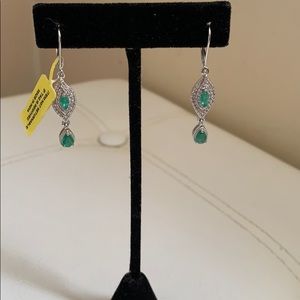 EMERALD EARRINGS, SOKOTO, 1-3/4” L